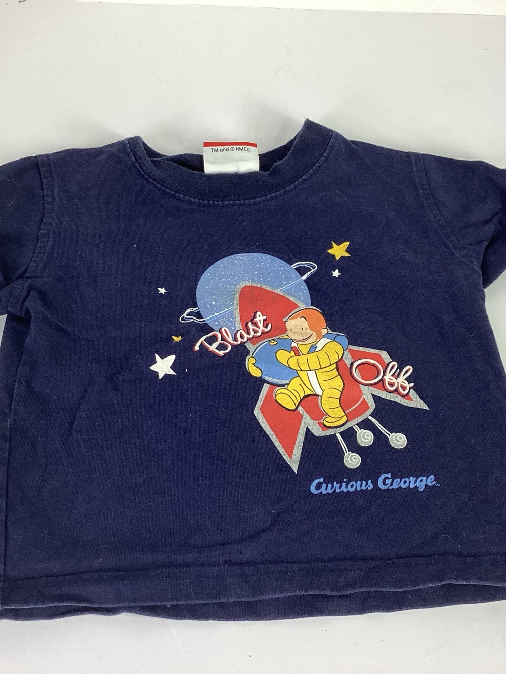 vintage curious george original blast off tee